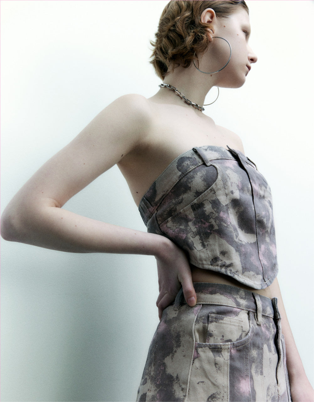 Camouflage Tube Denim Shirt