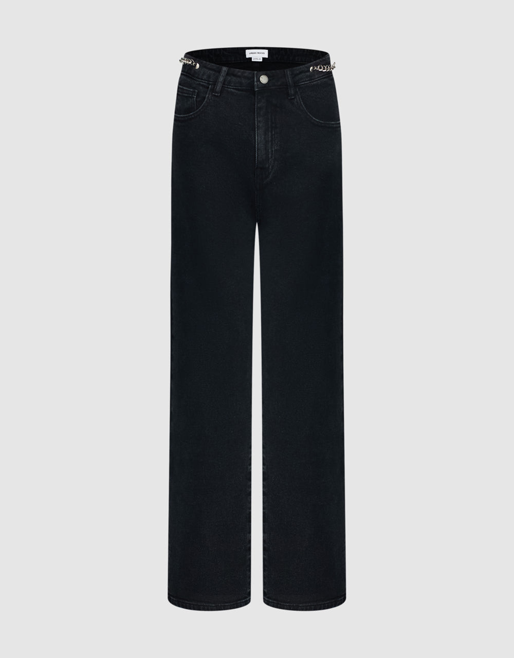 Chain Detail Straight Jeans