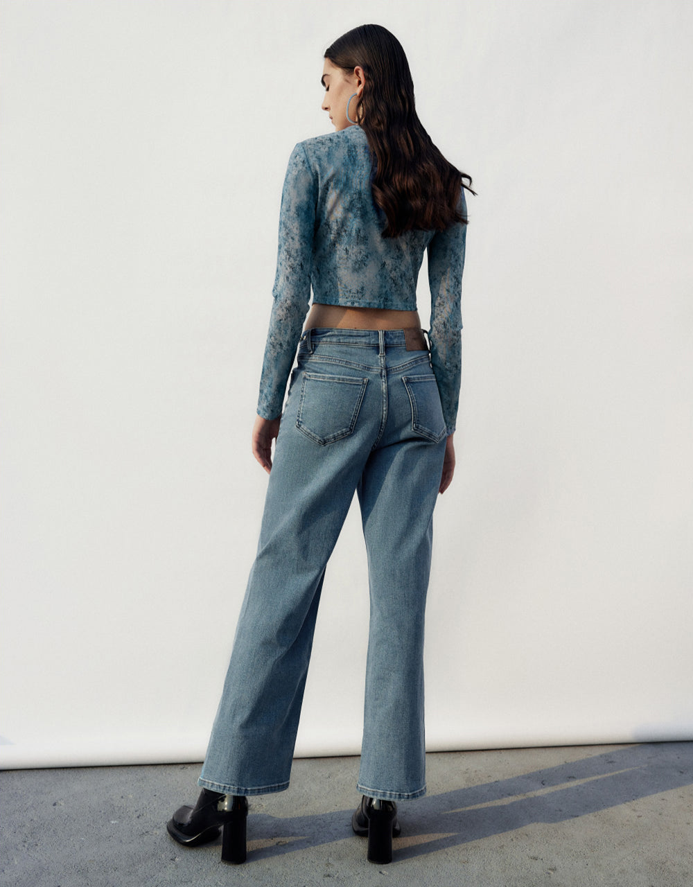 Chain Detail Straight Jeans
