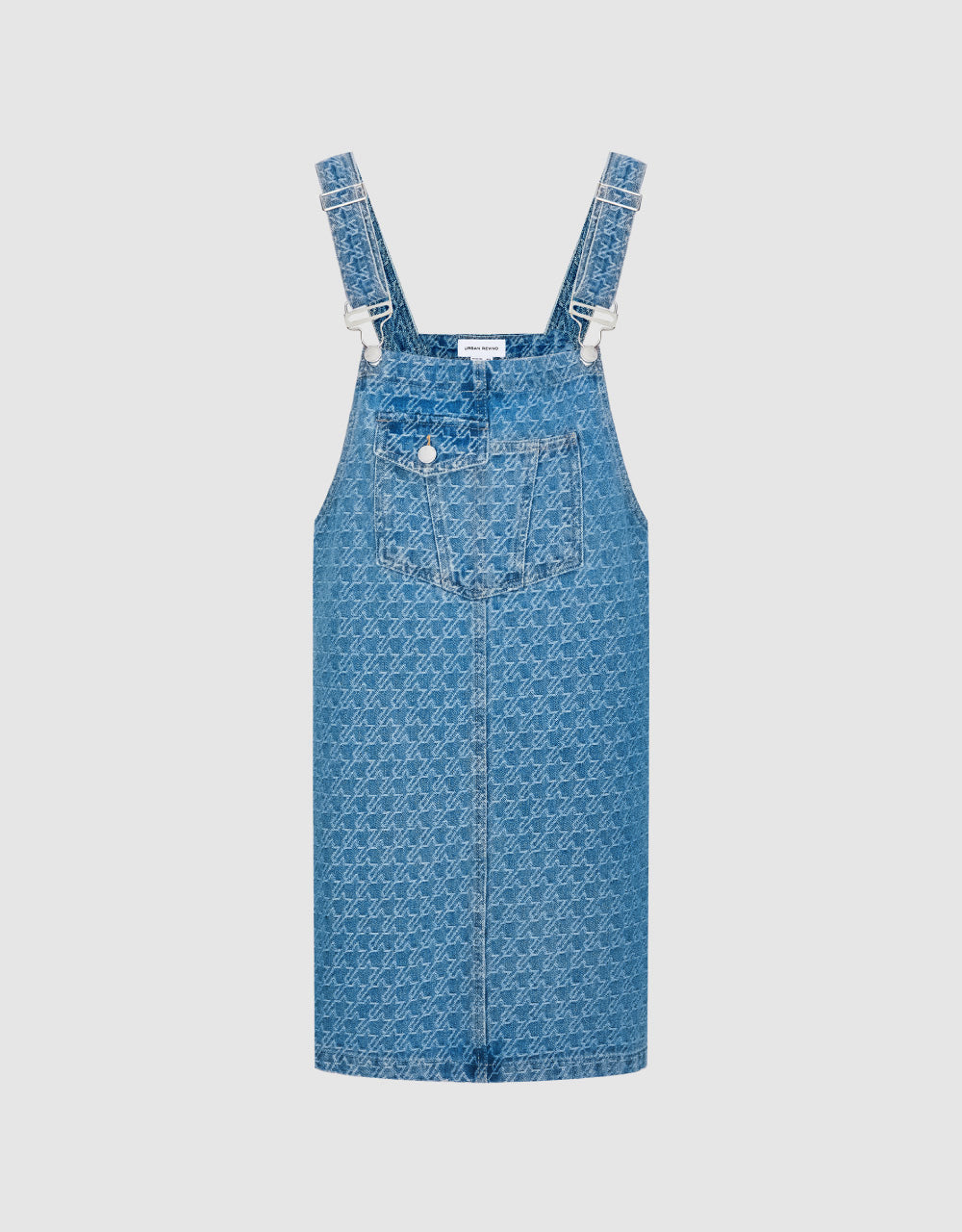 Monogram Midi Denim Overall Dress
