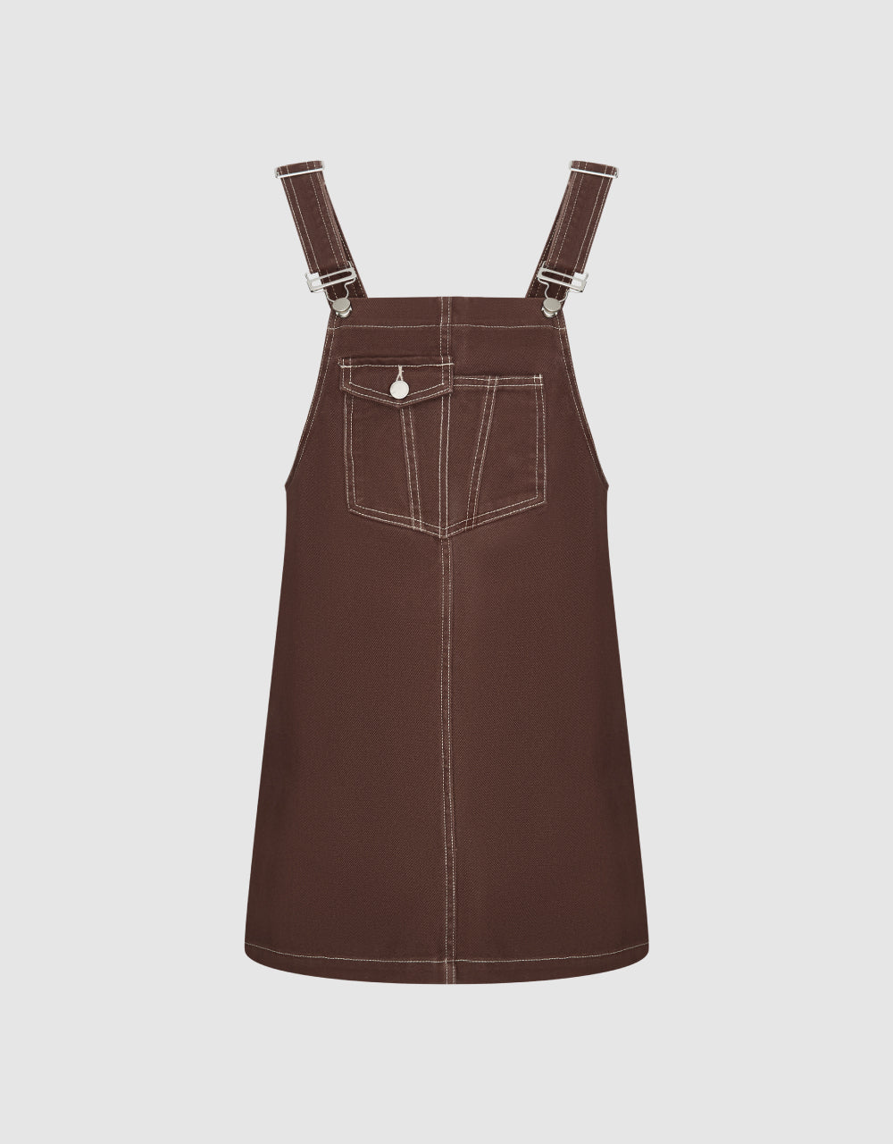 Midi Denim Pinafore Dress