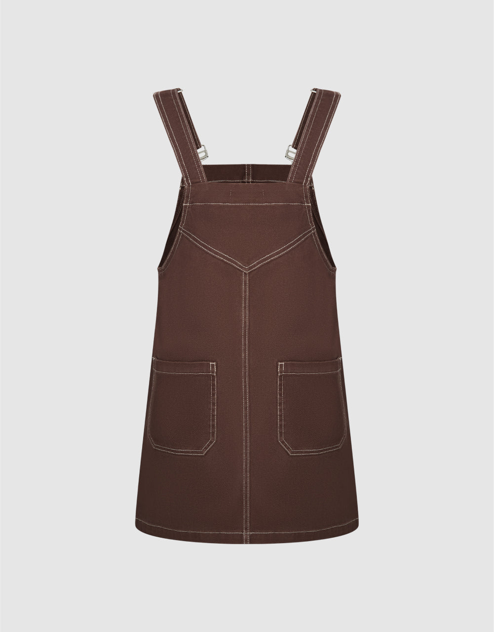Midi Denim Pinafore Dress
