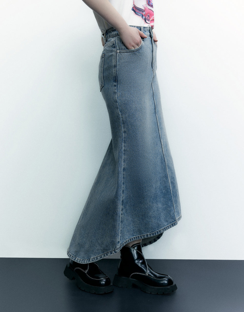 Split Midi Fishtail Skirt