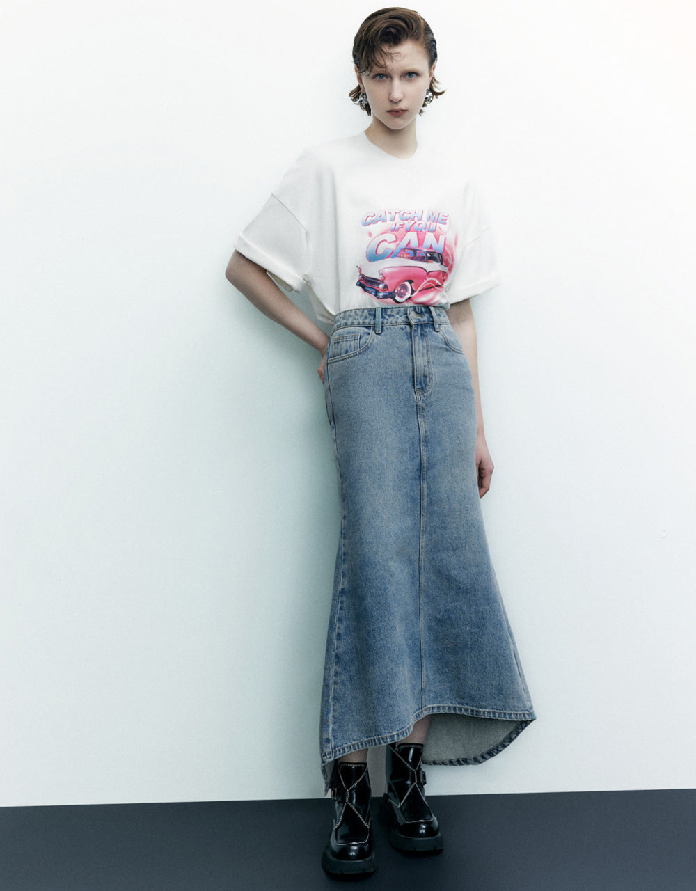 Split Midi Fishtail Skirt