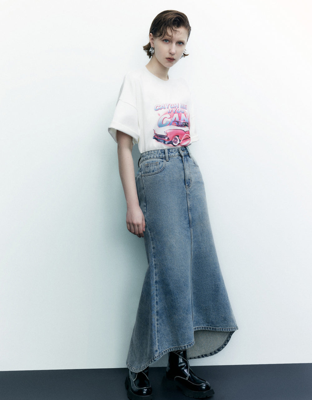 Split Midi Fishtail Skirt