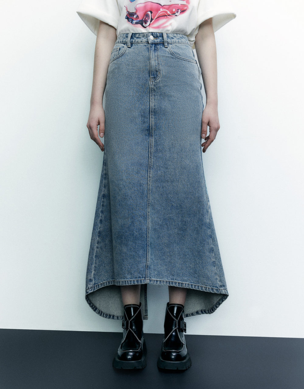 Split Midi Fishtail Skirt