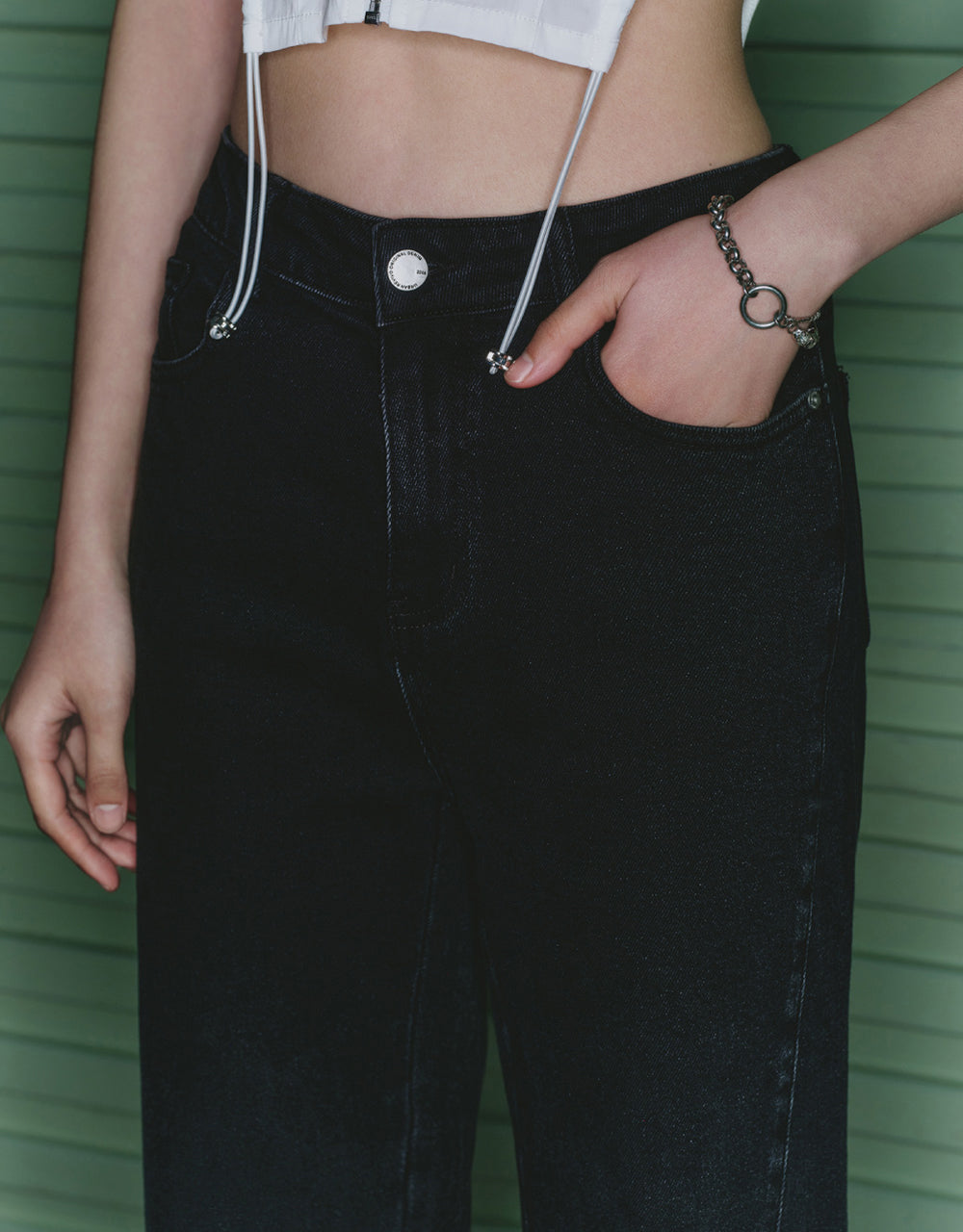 Raw Hem Straight Jeans