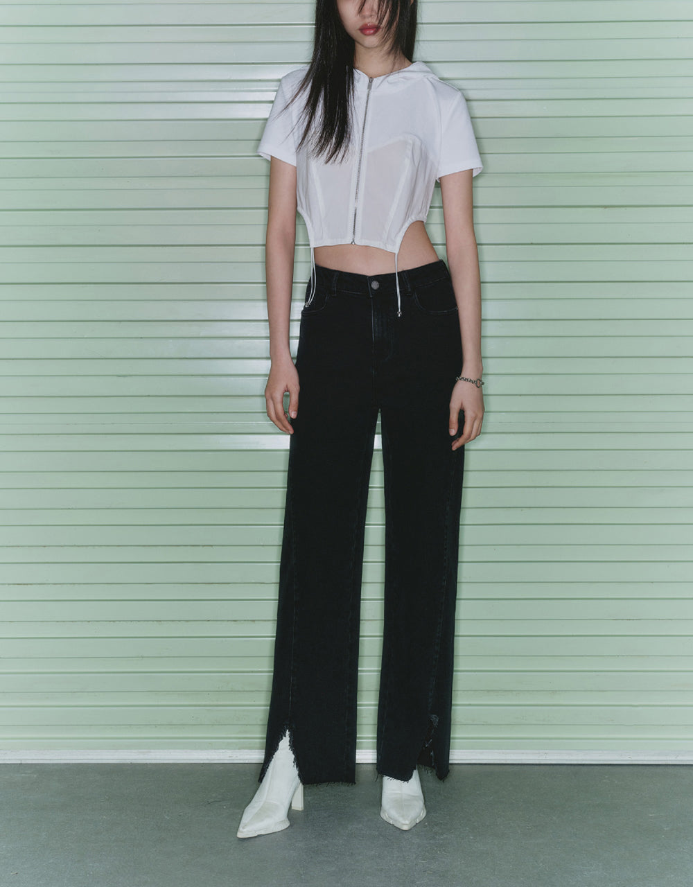 Raw Hem Straight Jeans
