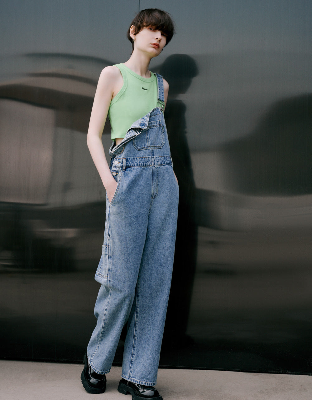 Loose Denim Overalls