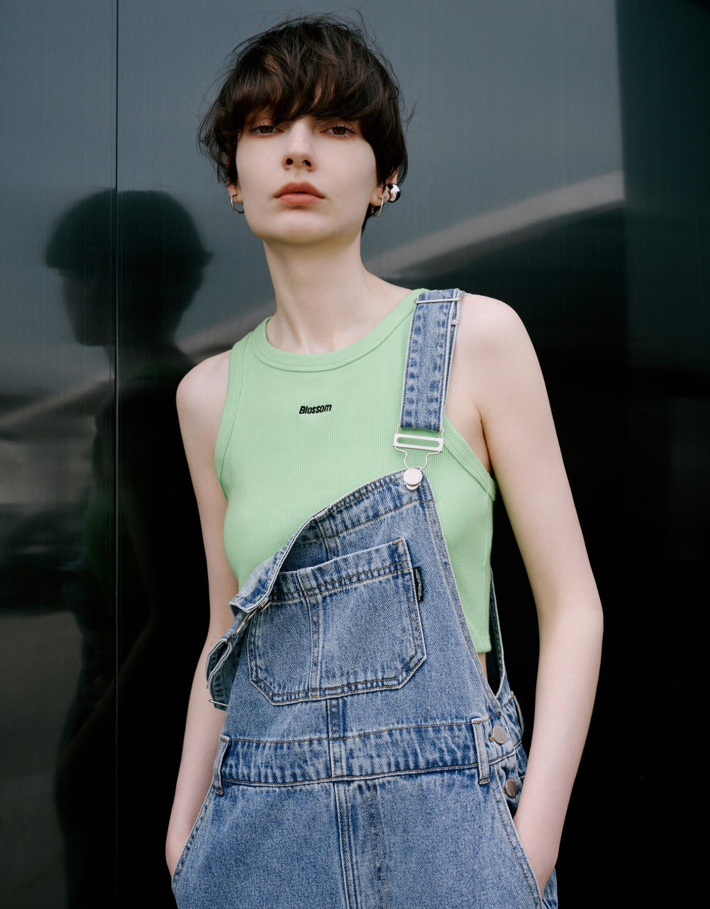 Loose Denim Overalls
