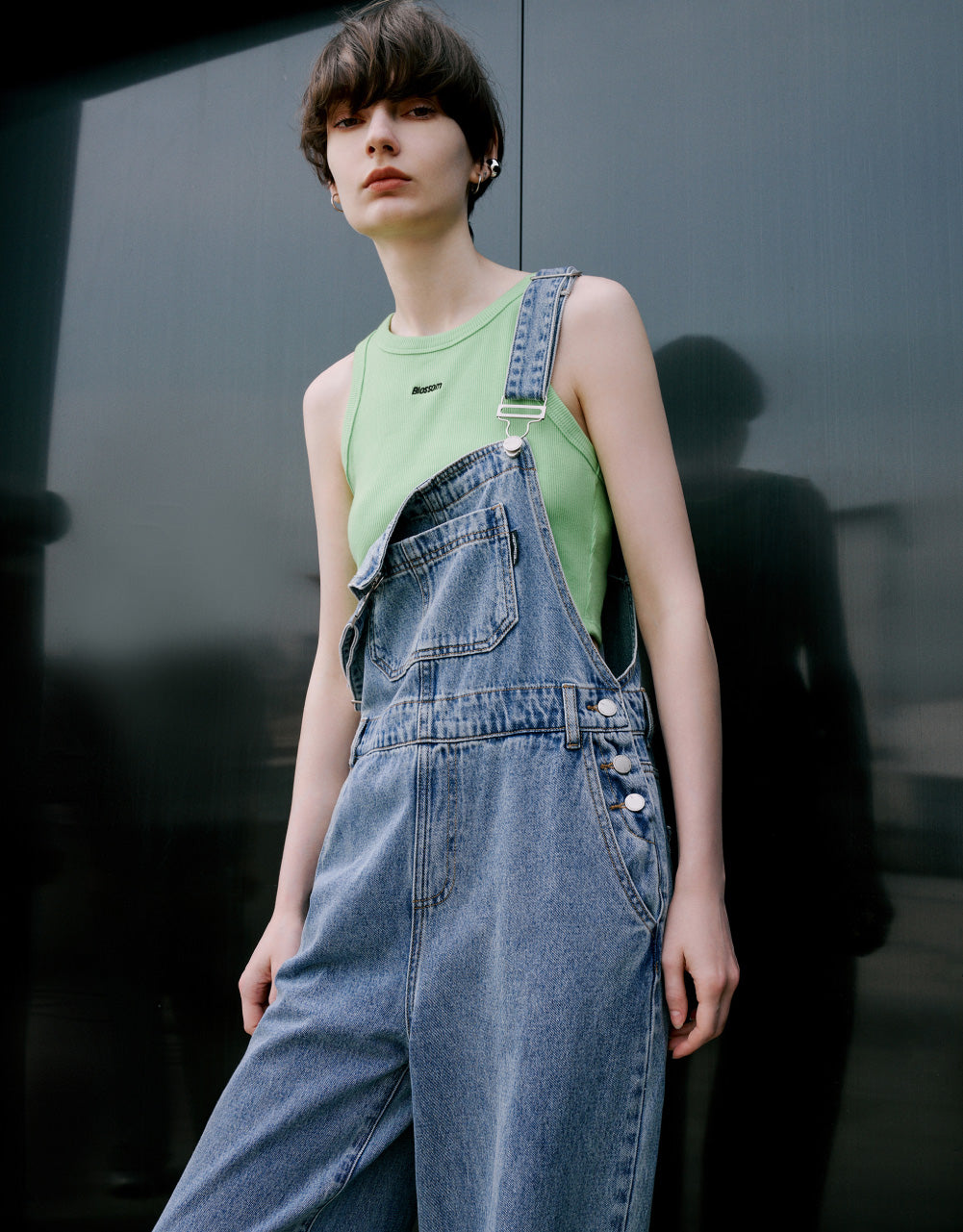 Loose Denim Overalls