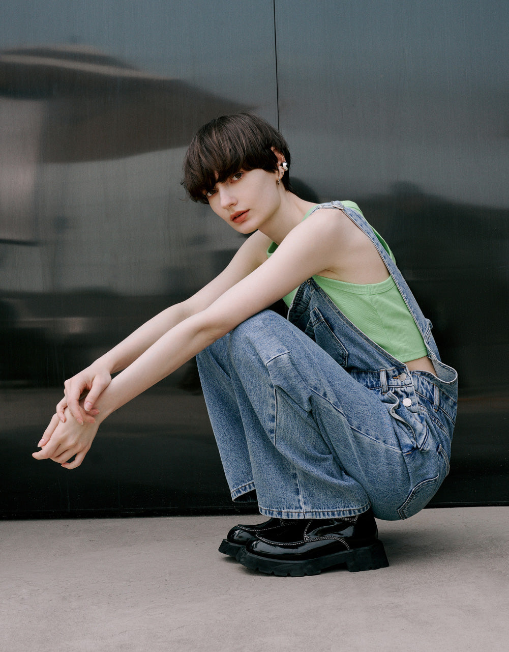 Loose Denim Overalls