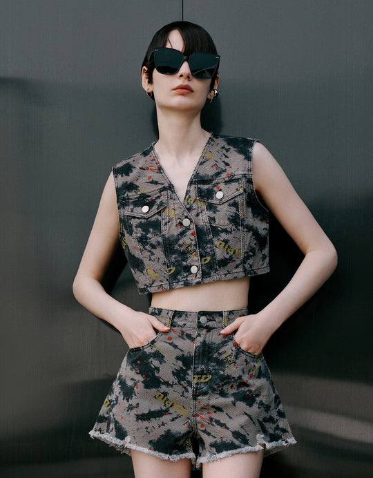 Camouflage Denim Vest