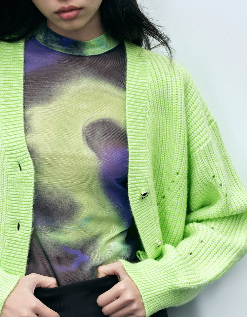 V-Neck Knit Cardigan