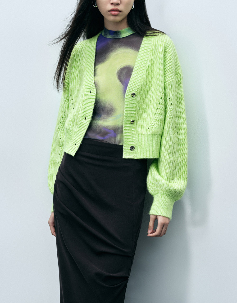 V-Neck Knit Cardigan
