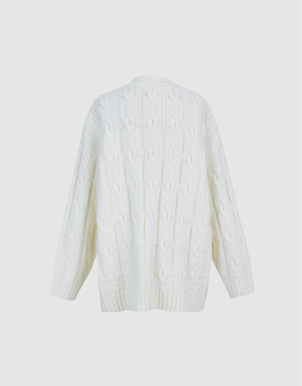 Cable Knit Cardigan With Knot