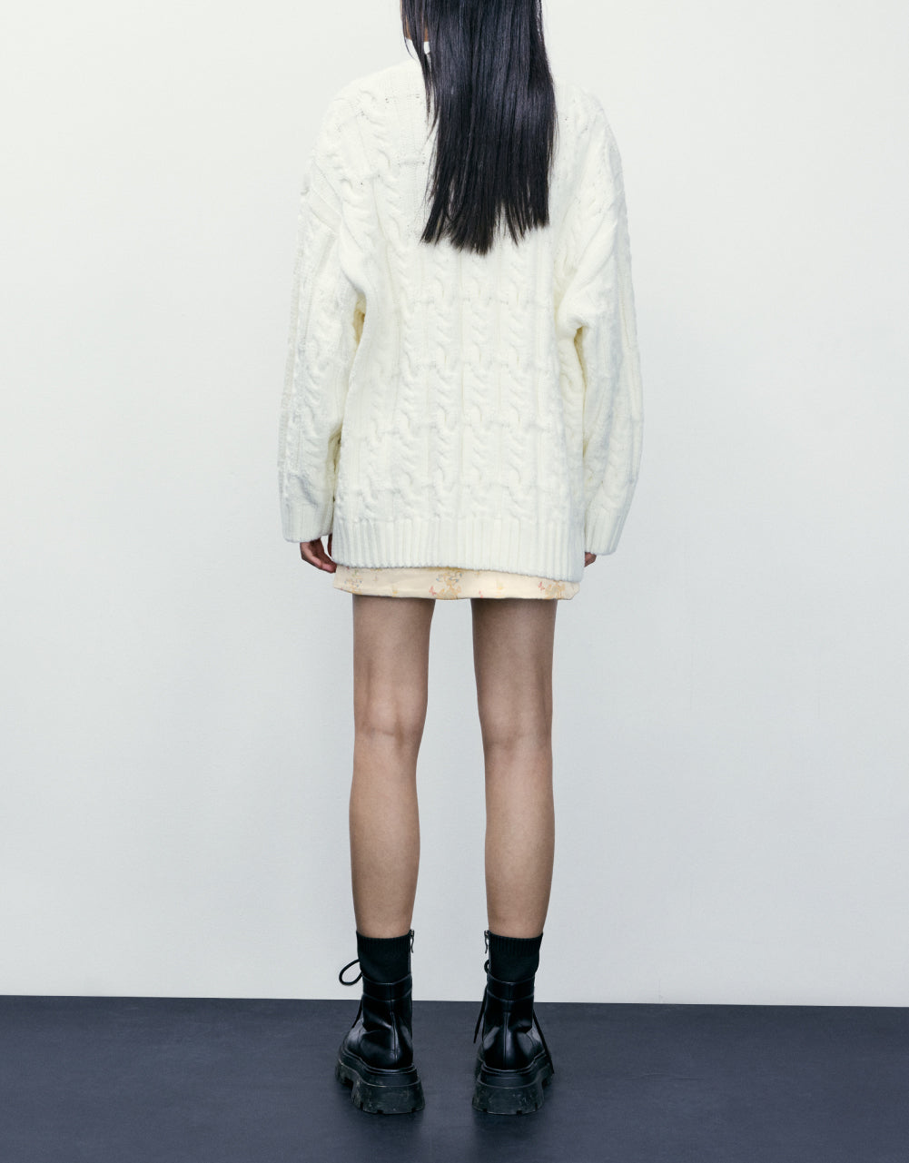 Cable Knit Cardigan With Knot