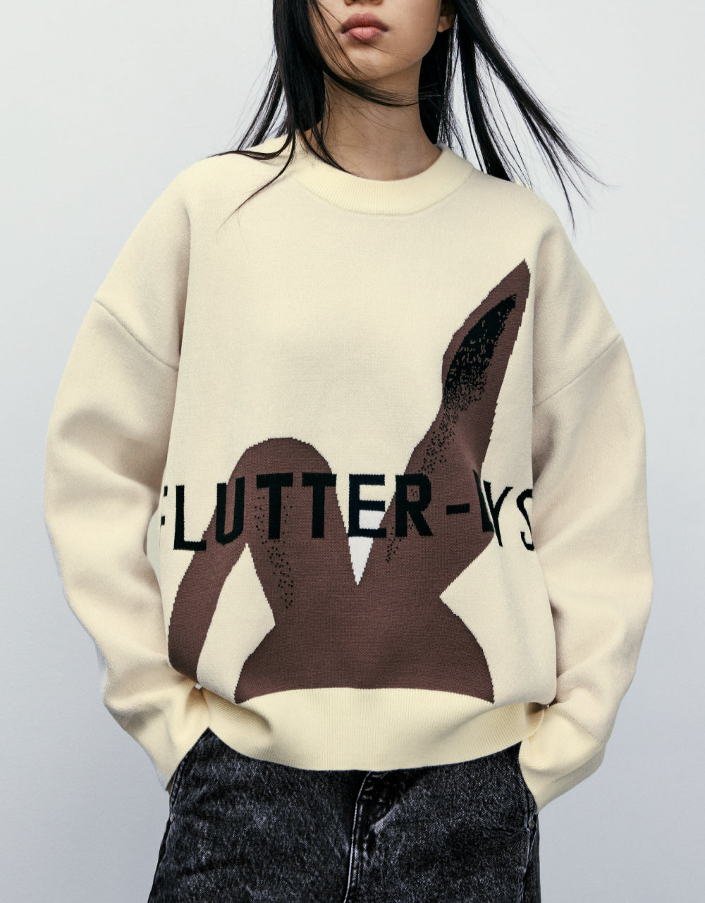 Print Knit Sweatshirt