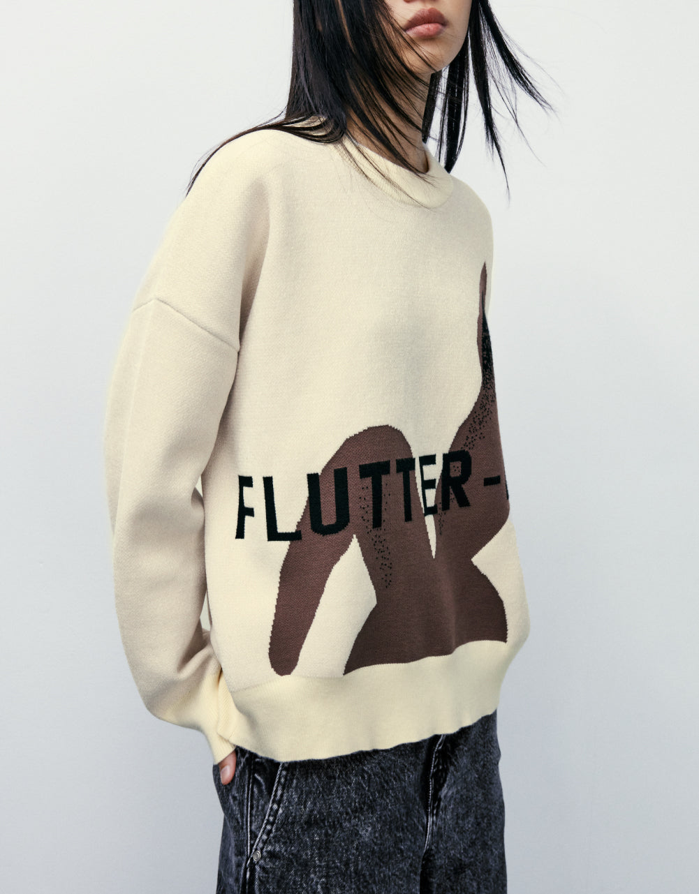 Print Knit Sweatshirt