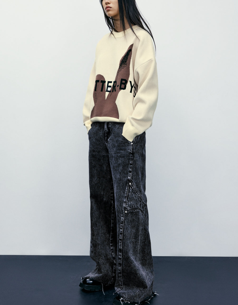 Print Knit Sweatshirt
