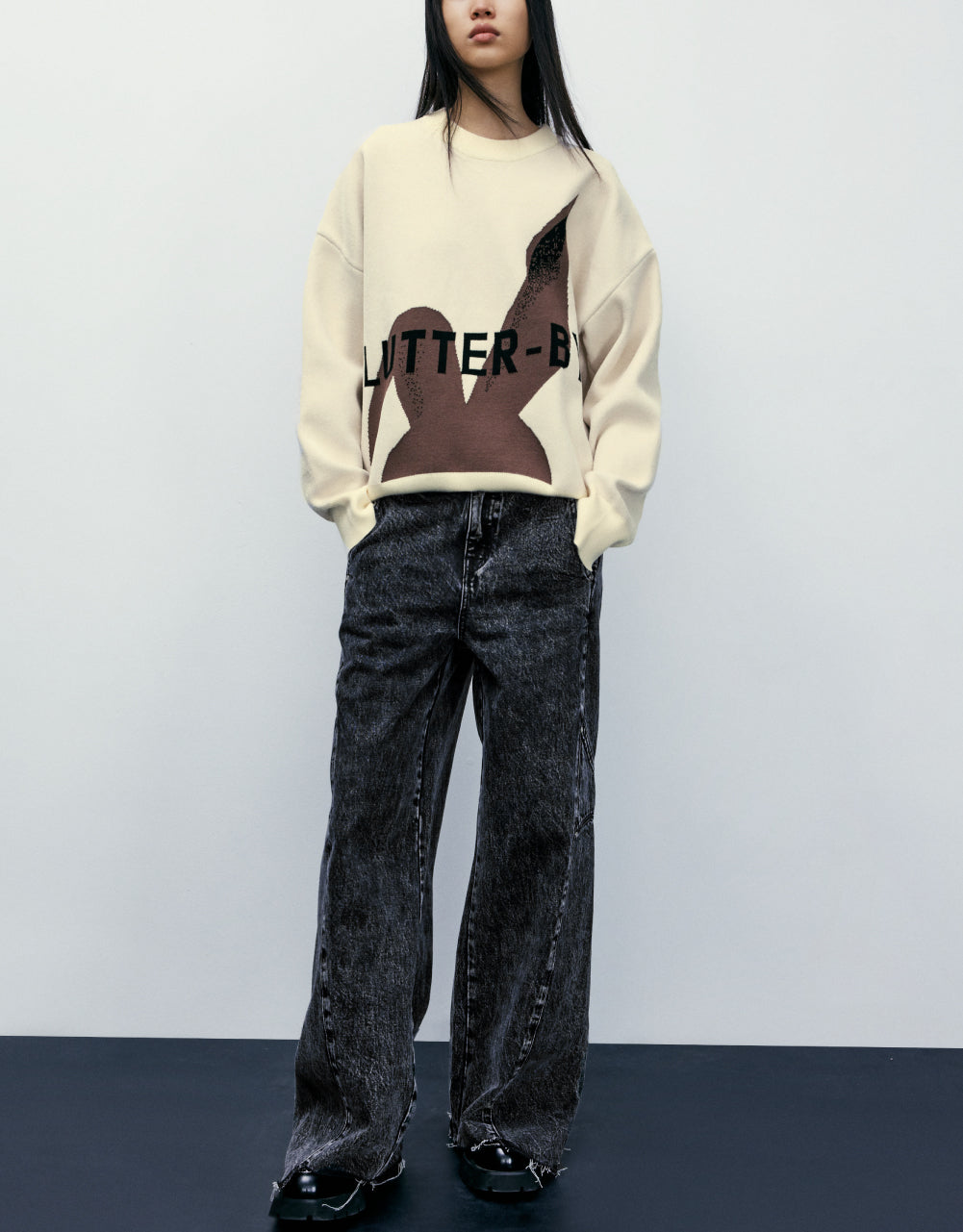 Print Knit Sweatshirt