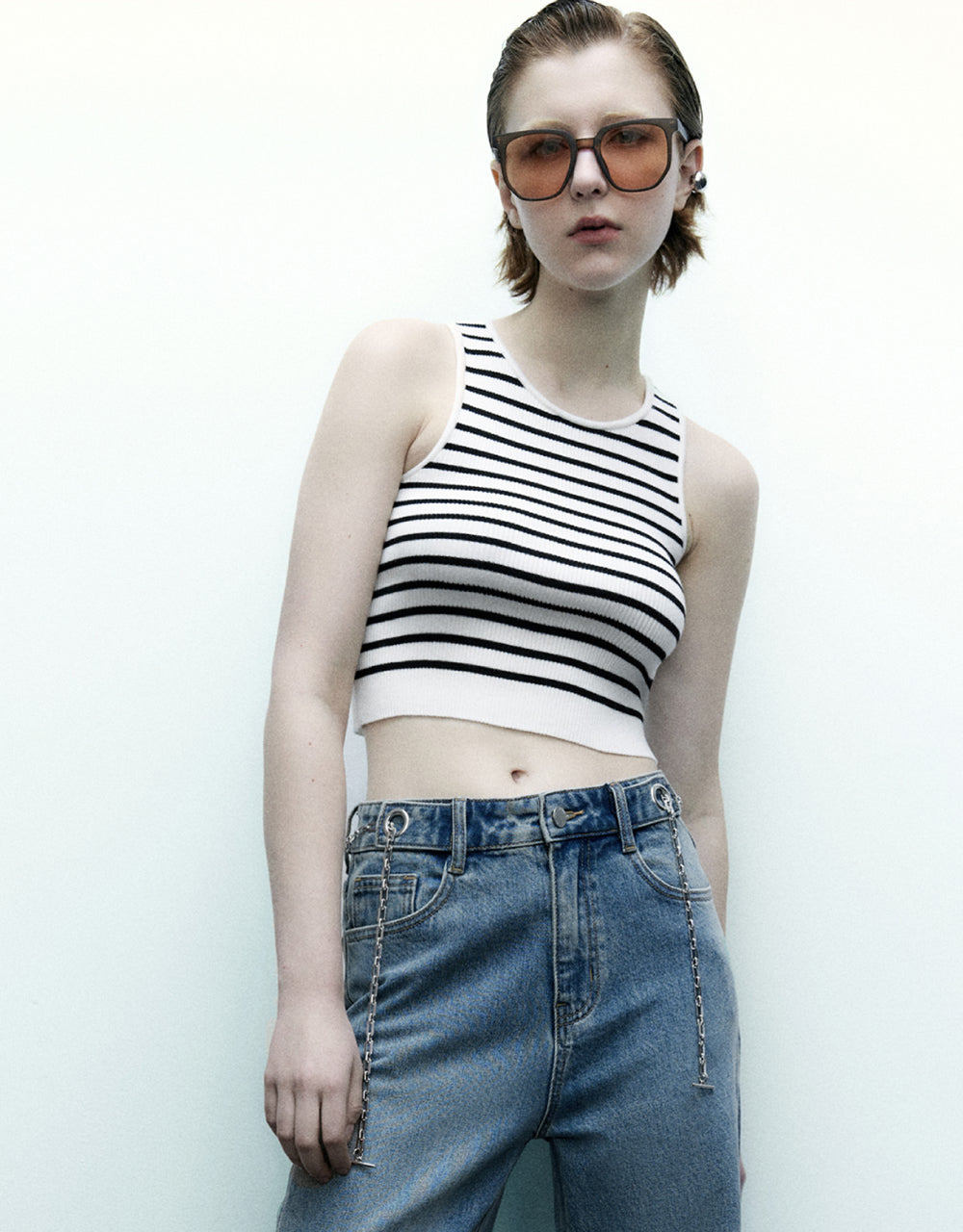 Stripe Knitted Tank Top