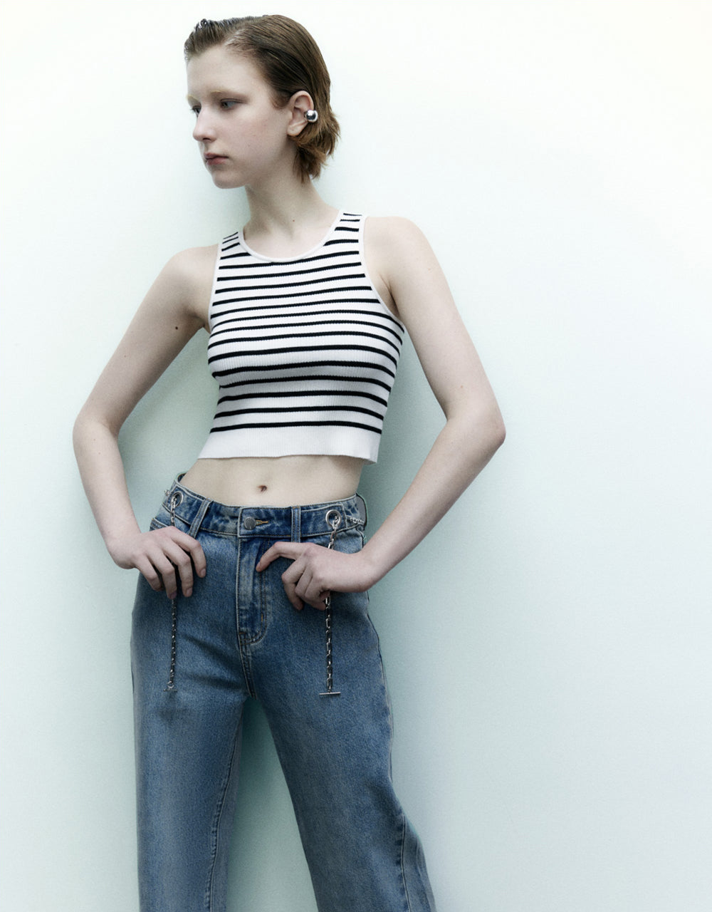 Stripe Knitted Tank Top