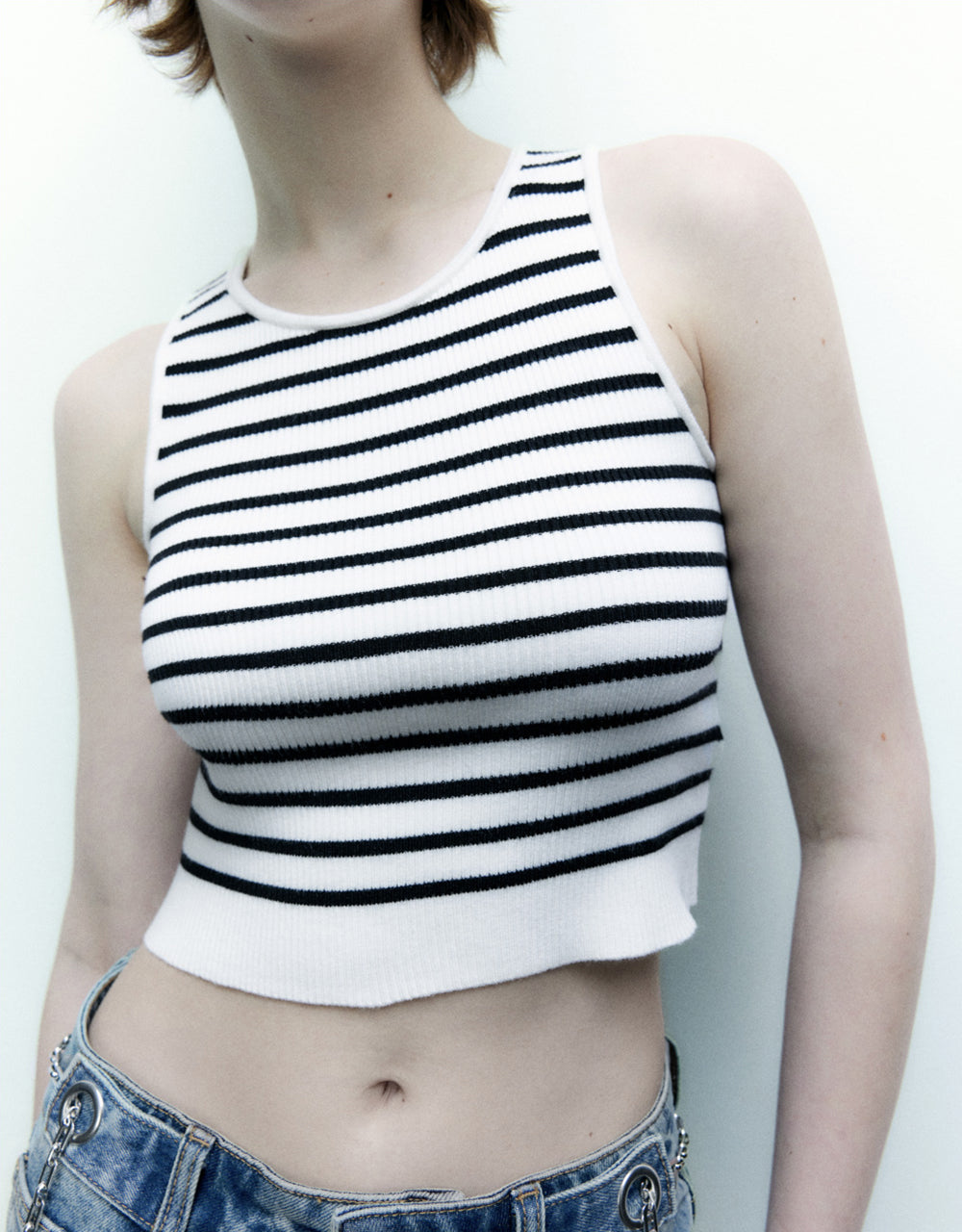 Stripe Knitted Tank Top