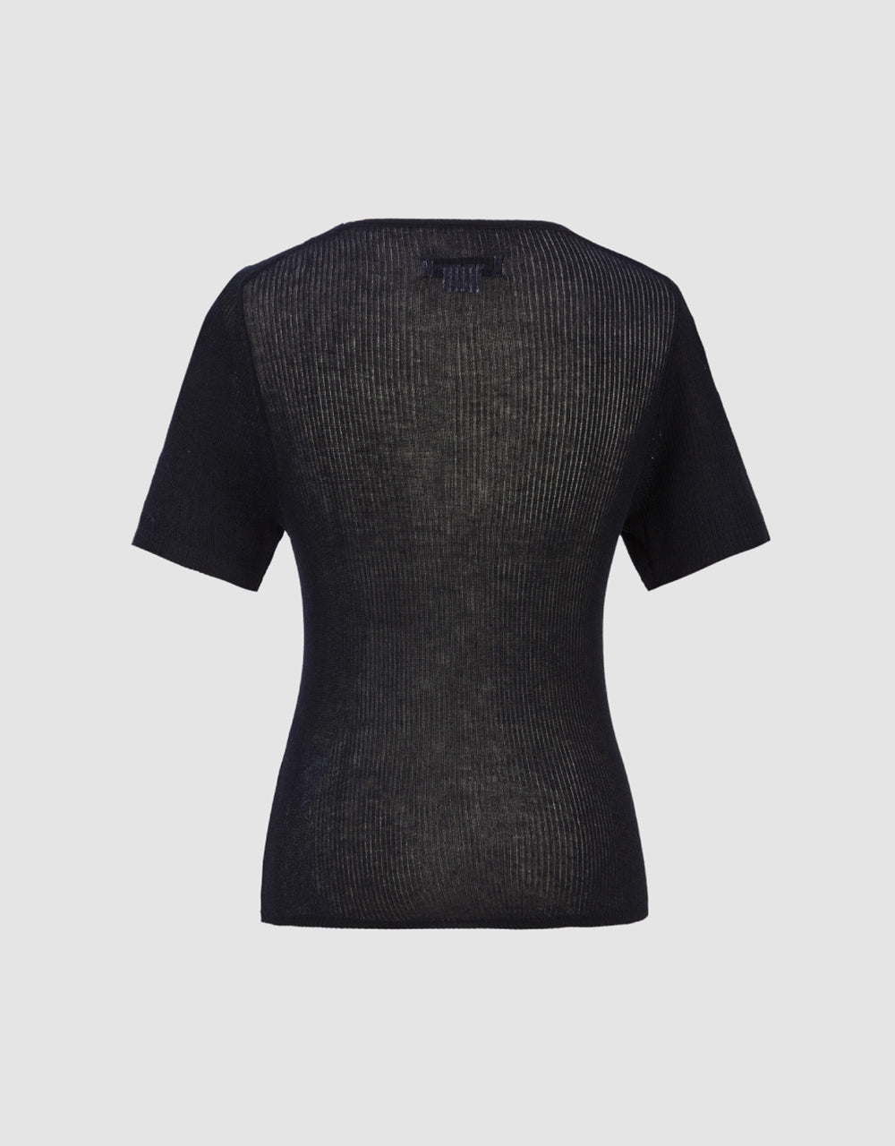 Cut-Out Rib Knitted T-Shirt