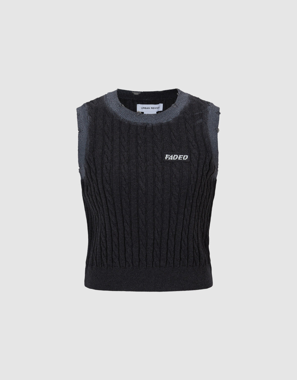 Crew Neck Rib Knitted Vest