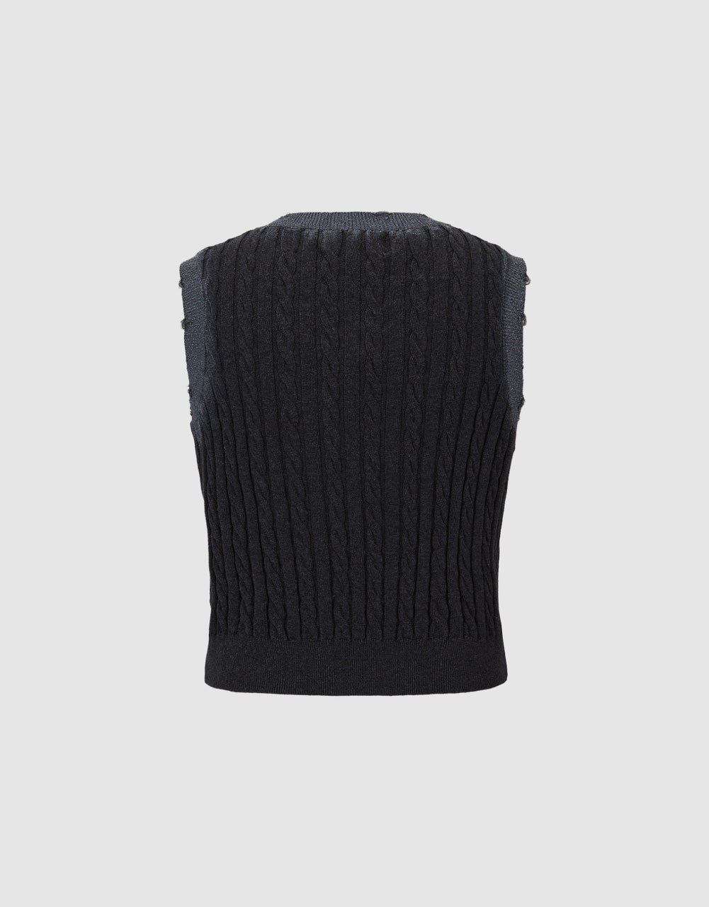 Crew Neck Rib Knitted Vest