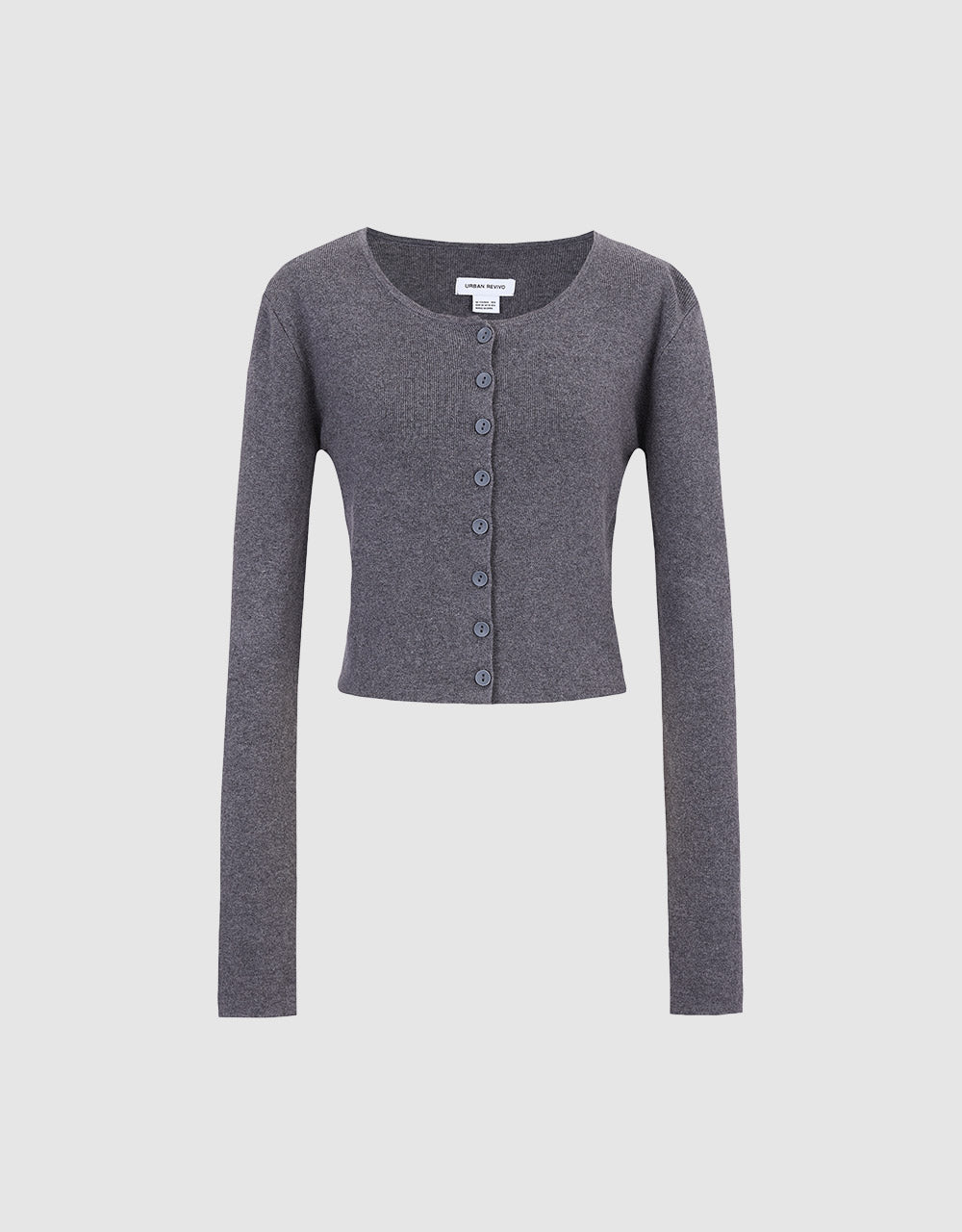 Buttoned Rib Knit Cardigan