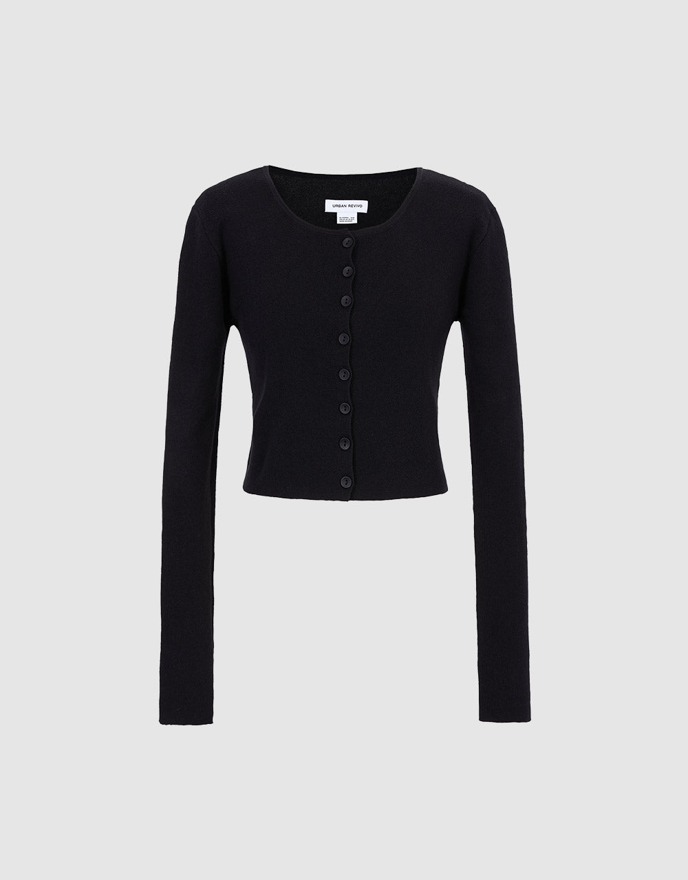 Buttoned Rib Knit Cardigan