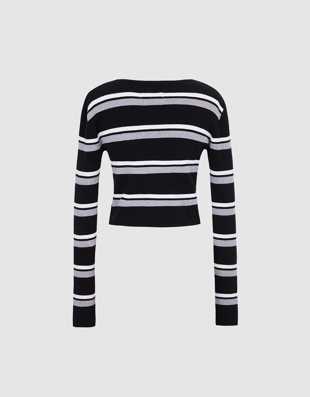 Buttoned Rib Knit Cardigan