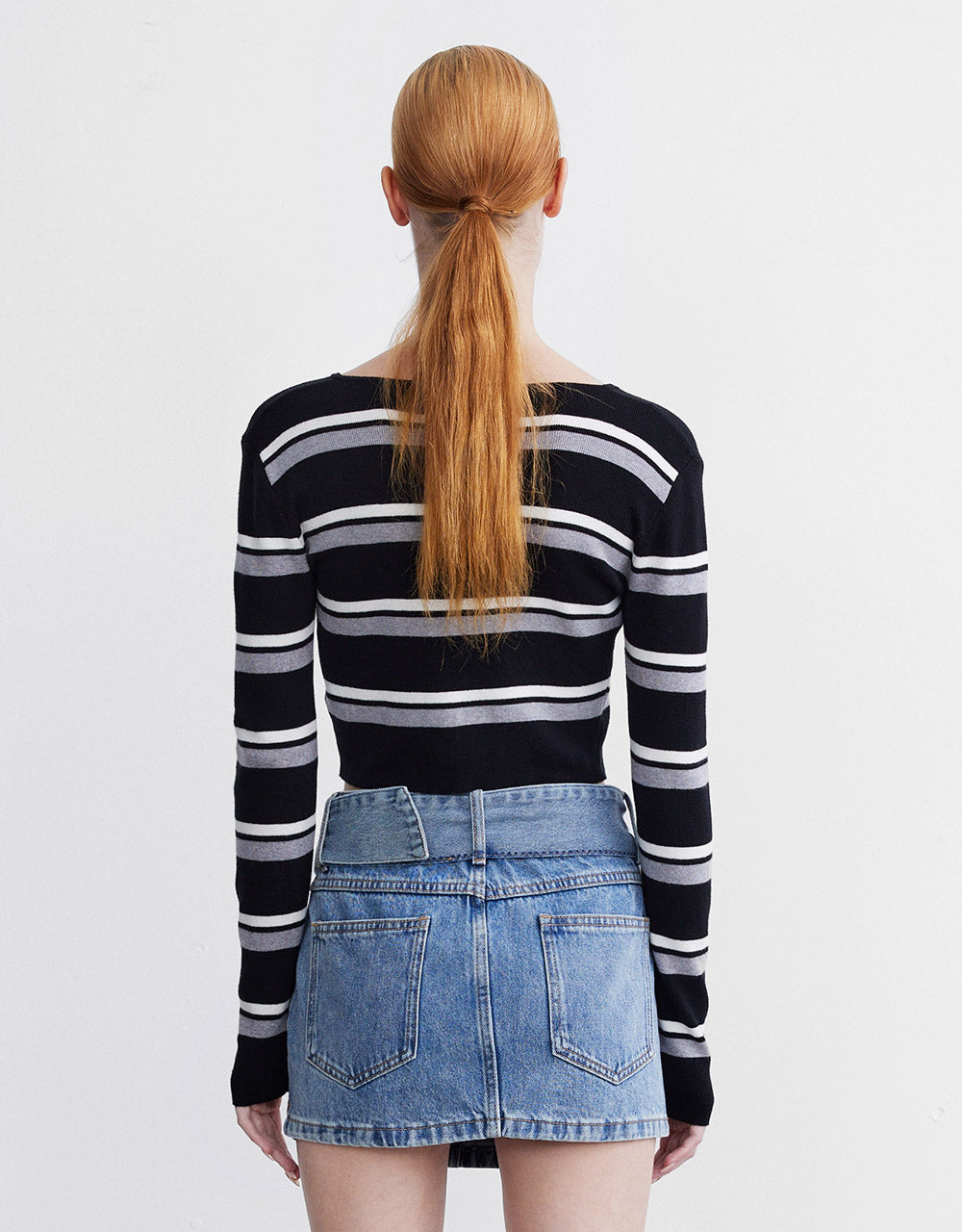 Buttoned Rib Knit Cardigan