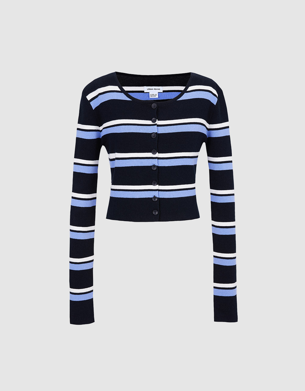 Buttoned Rib Knit Cardigan