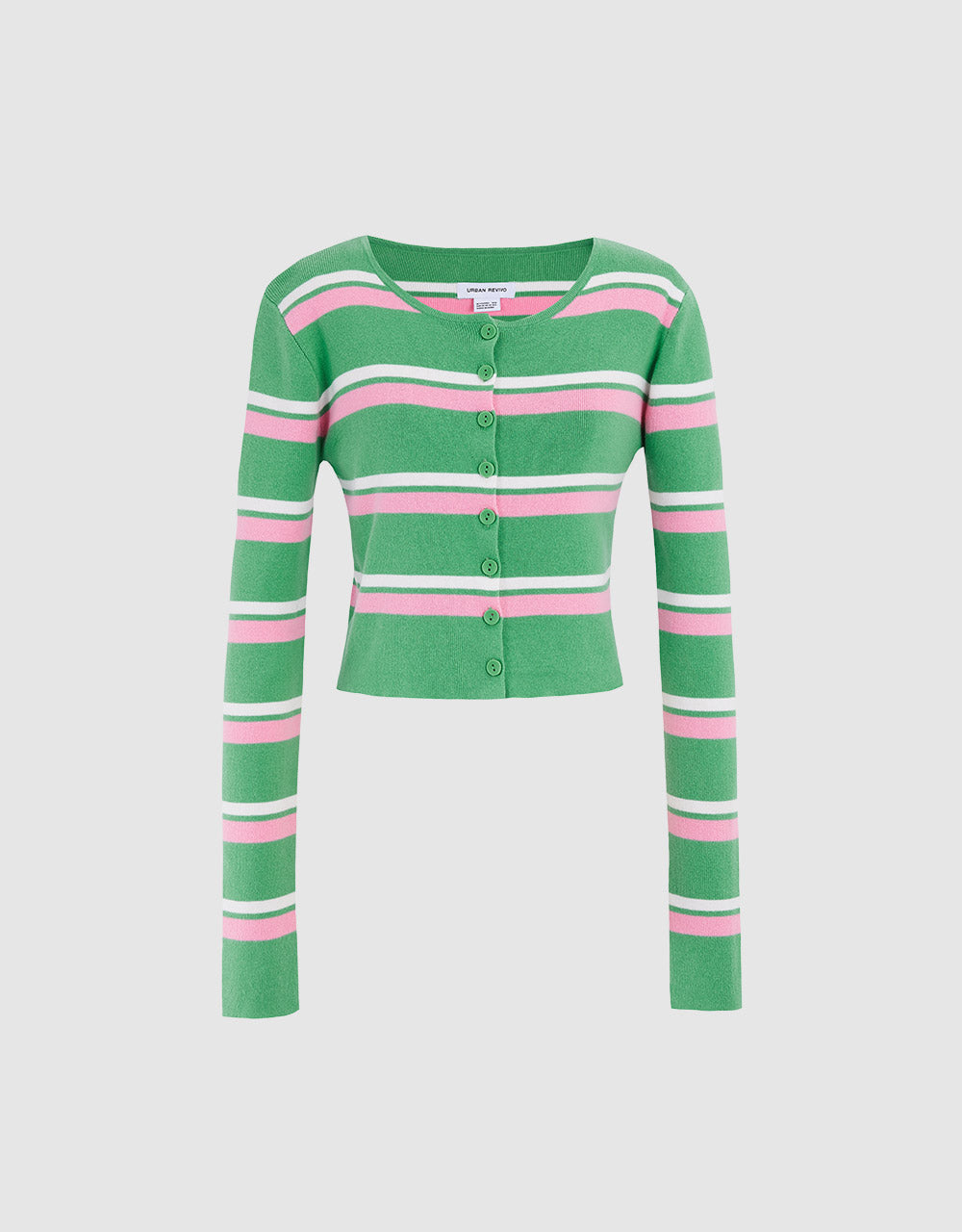 Buttoned Rib Knit Cardigan