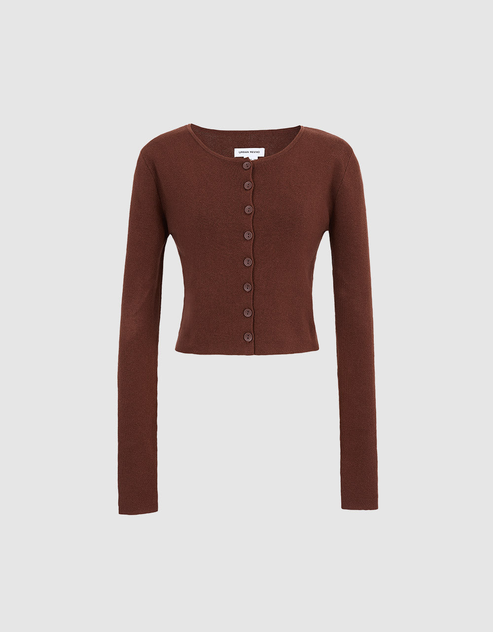 Buttoned Rib Knit Cardigan