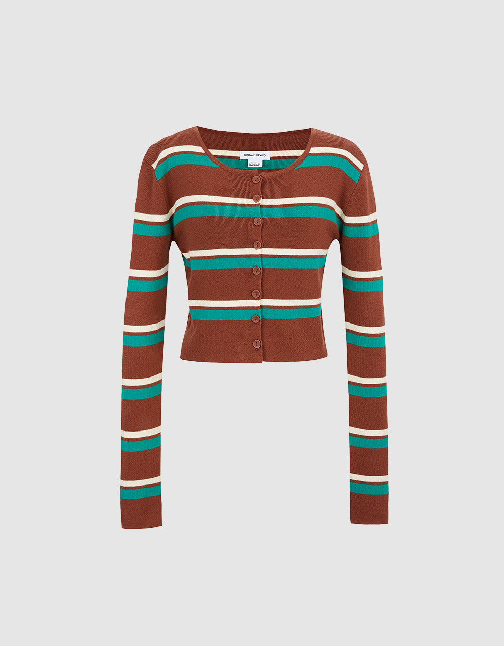 Buttoned Rib Knit Cardigan