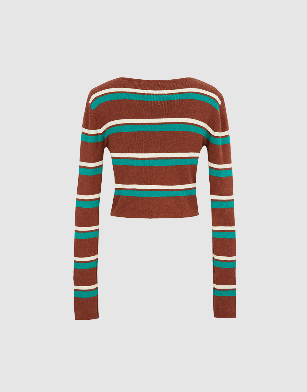 Buttoned Rib Knit Cardigan