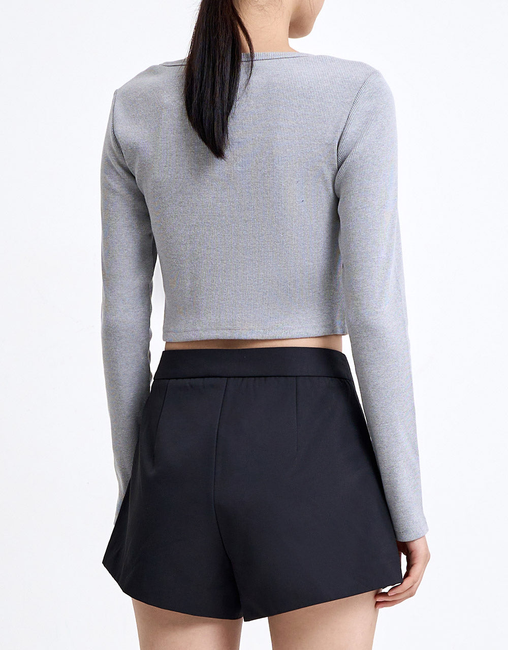 Buttoned Rib Knit Top