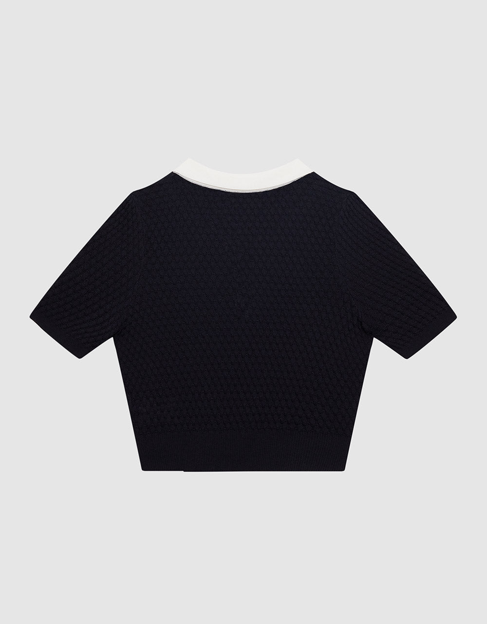 Contrast Collar Knitted Polo Shirt