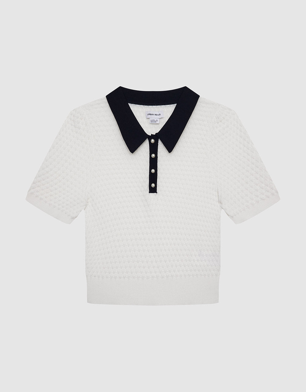 Contrast Collar Knitted Polo Shirt