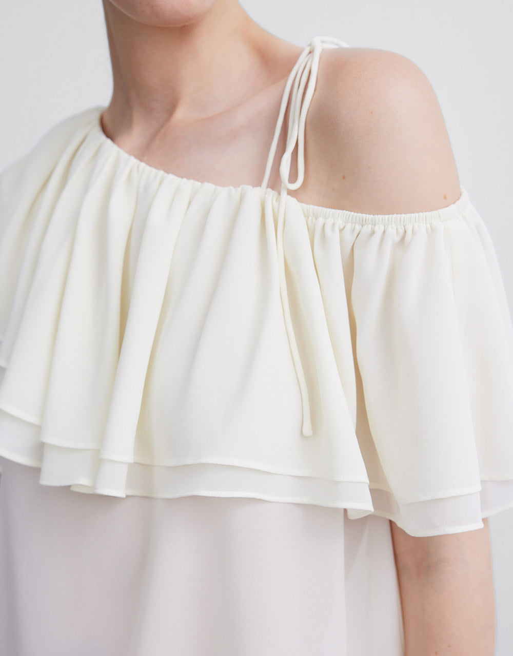 Asymmetric Ruffle Blouse