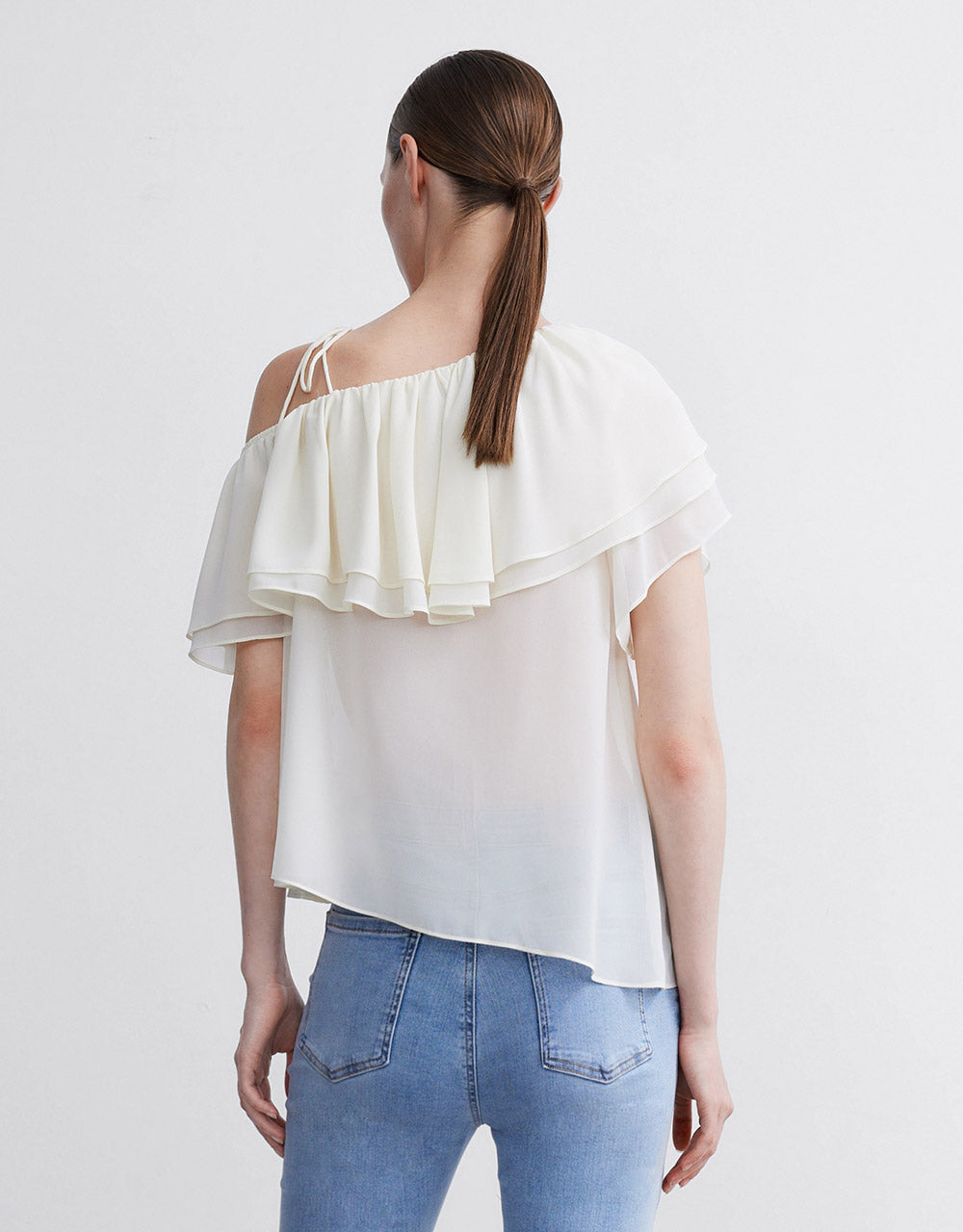 Asymmetric Ruffle Blouse