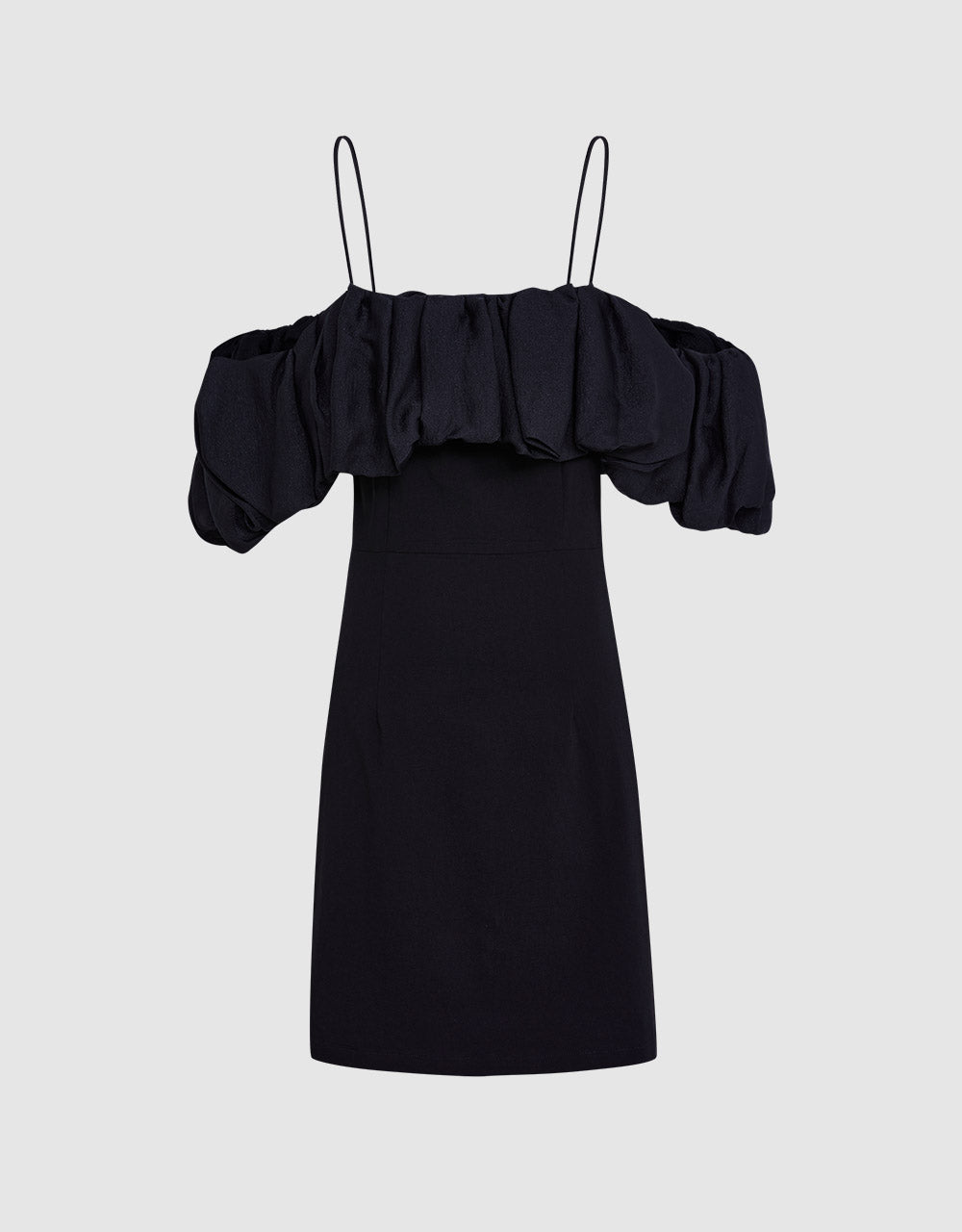 Contrast Ruffle Mini Dress