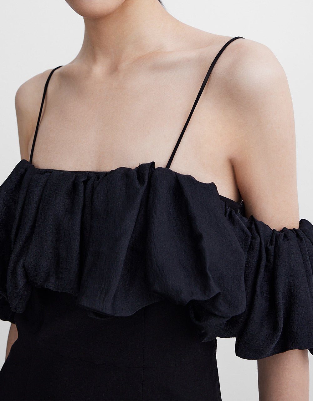 Contrast Ruffle Mini Dress