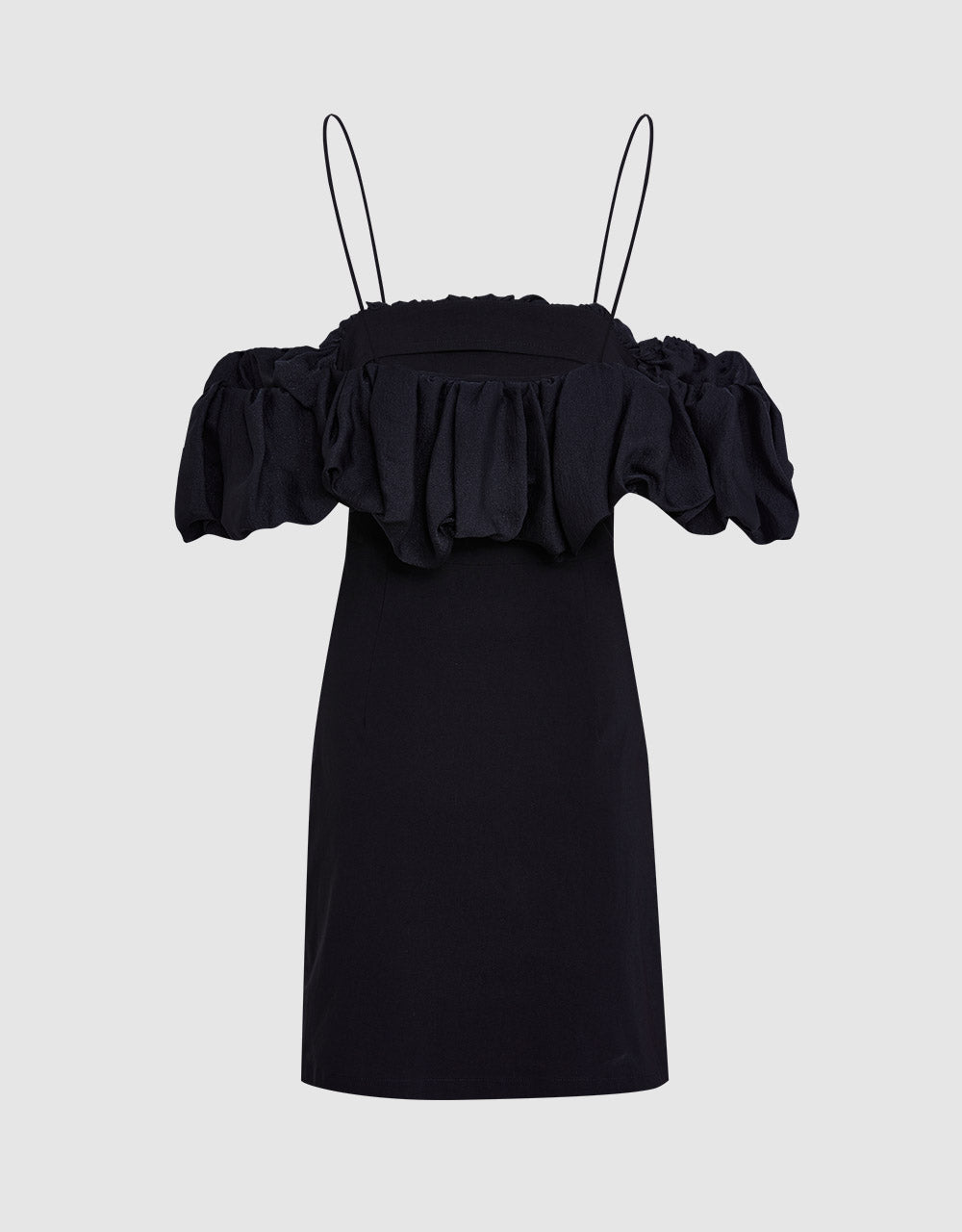 Contrast Ruffle Mini Dress