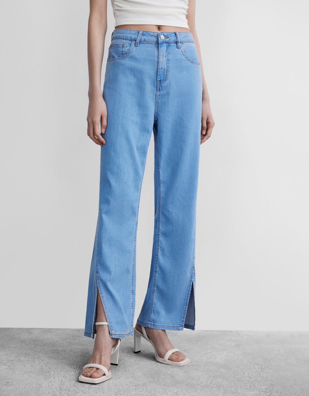 Split Wide Leg Jeans