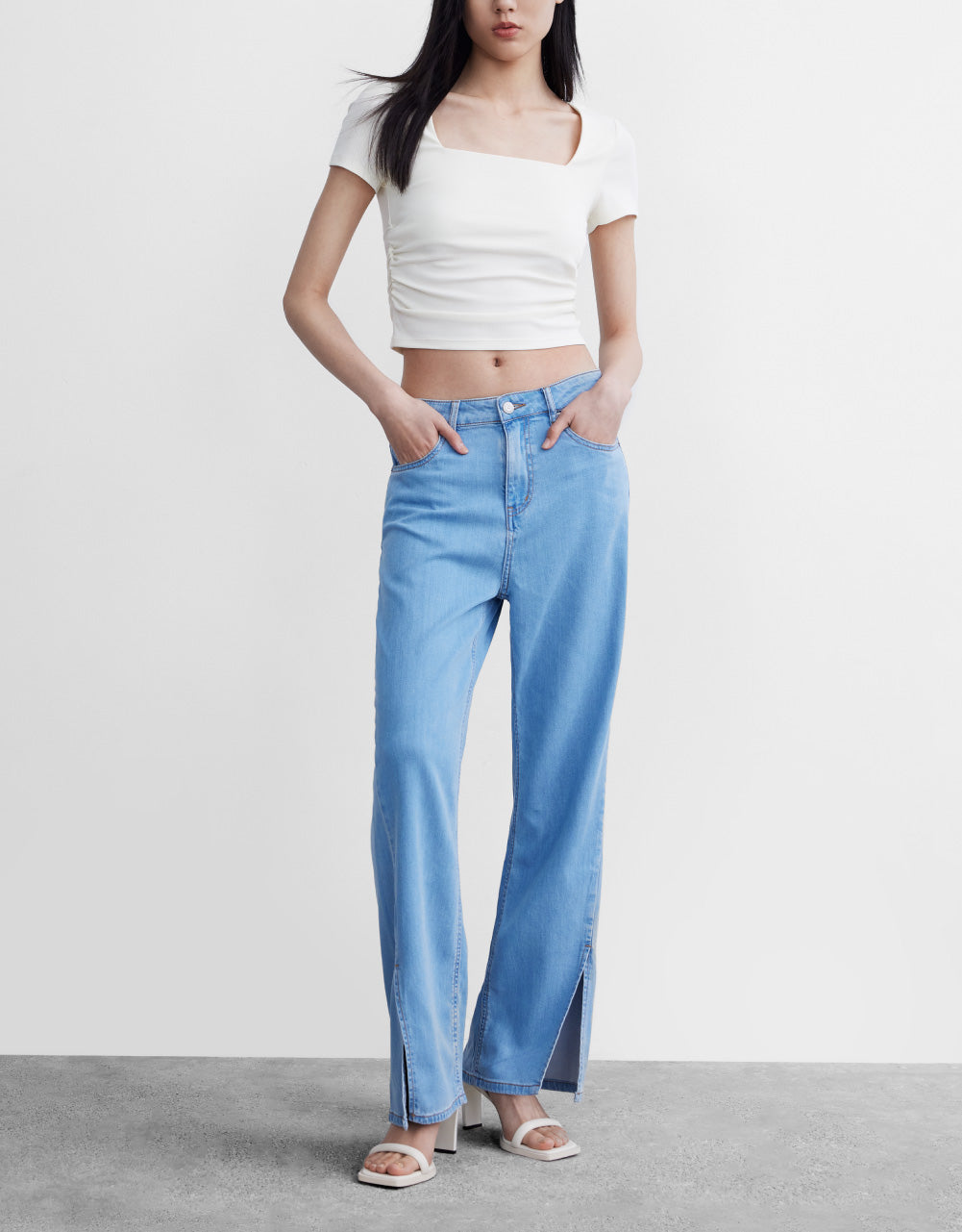 Split Wide Leg Jeans
